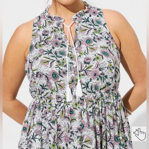 Torrid, Sz 00|M/L|10, Midi Wash Gauze Tiered Dress - NWT - Picture 3 of 8